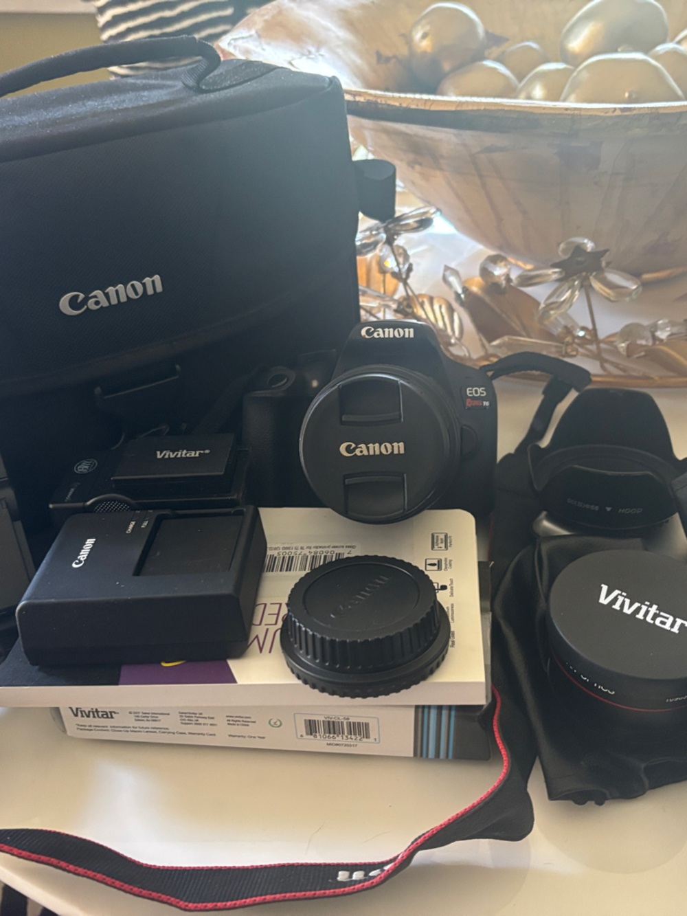Canon Black Camera Kit with Vivitar Lenses and Accessories